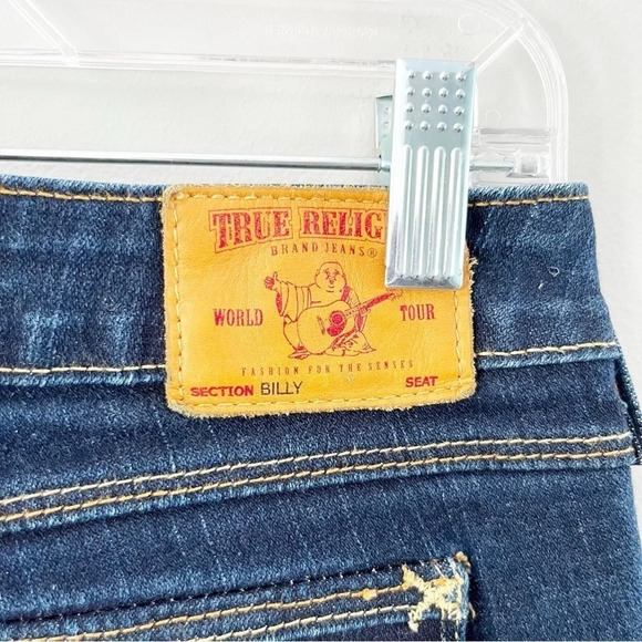 Y2k True Religion Dark Wash Billy Denim Straight Leg Jeans Size 28 - Picture 6 of 8